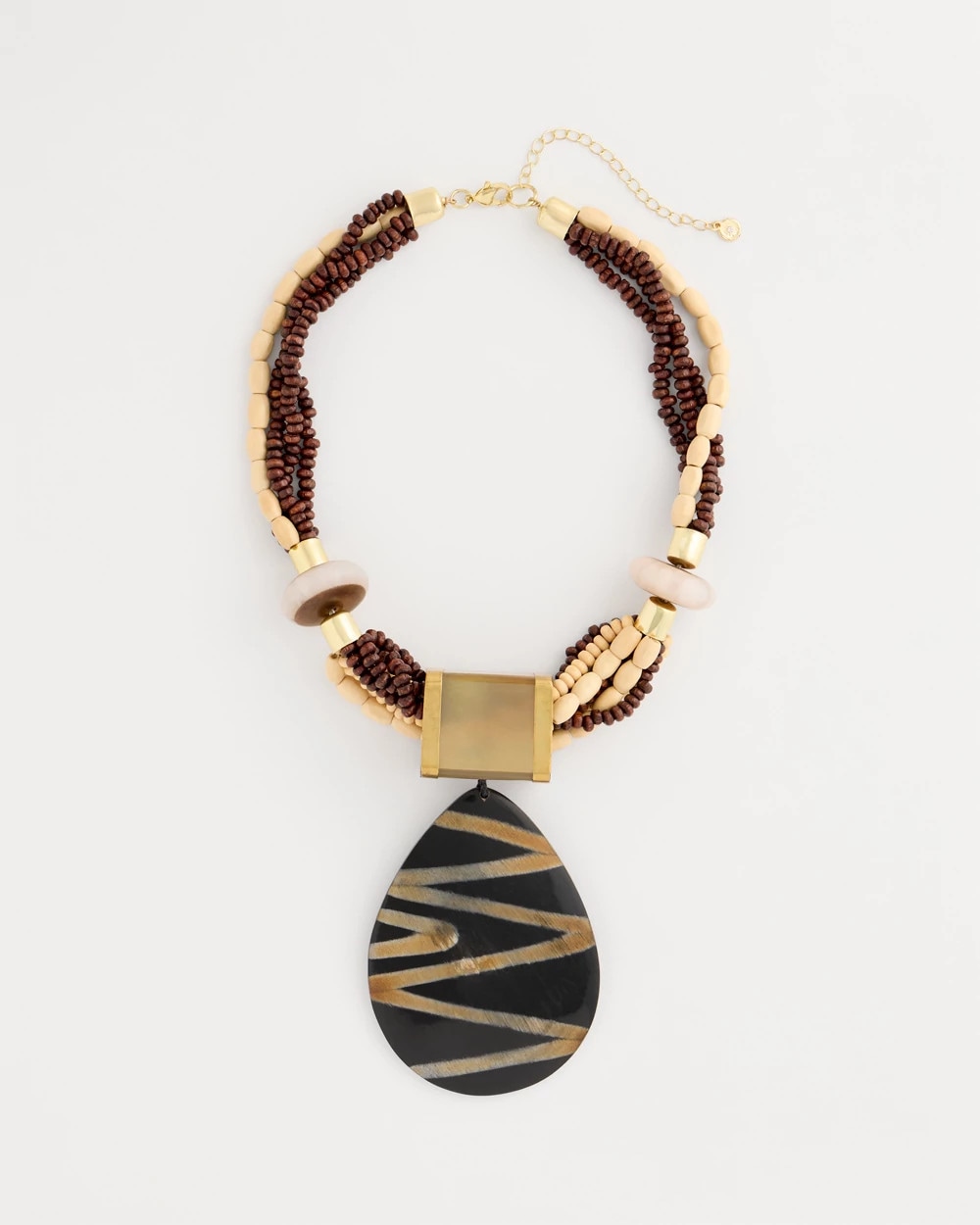 Chico's Originals Genuine Horn Striped Pendant Necklace | Chico's